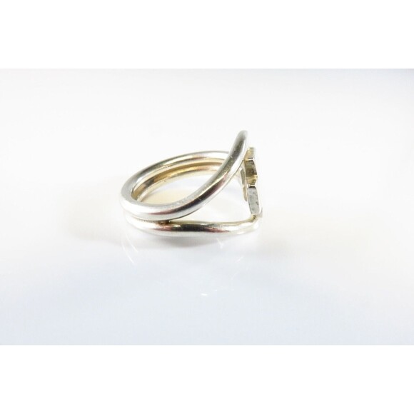 Sterling Christian Greek Cross Ring Women's Double Band Christian Ring Sz 6 - Picture 2 of 8